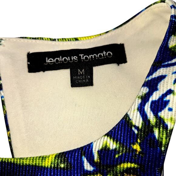 Jealous Tomato Medium Orange Blue Women's Sleeveless Sun Dress Miss Size8 10 M - Picture 3 of 6